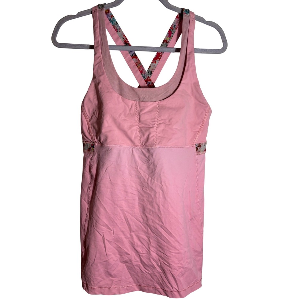Lululemon Stuff Your Bra Tank II Bleached Coral Flowabunga Mini Multi‎ Size 12